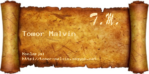 Tomor Malvin névjegykártya